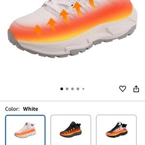 Women's Athletic Shoes in White and Orange
